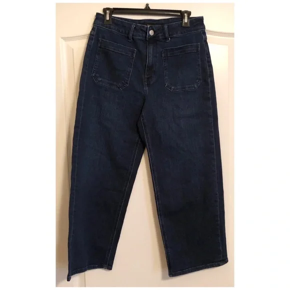 Quince Bella Stretch Patch Pocket Wide Leg Jeans Midnight Blue - Picture 2 of 6